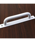 Two Pack Pre Drill Sliding Barn Door Handle Six Point Four Inch Hole Center Aluminum Alloy Door Pull Handle For Glass And Wooden Doors Punch Free Polished White With Tape Or Screw Install Ideal For Closet Doors Durable visible on wooden surface