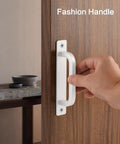 5 Pack 6 Inch White Aluminum Cabinet Handles No Drill Self Adhesive With Base Plate for Wardrobe Door Installation
