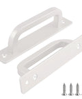 5 Pack 6 Inch White Aluminum Cabinet Handles No Drill Self Adhesive With Base Plate For Cabinets And Drawers with screws included