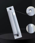 Close-up of 2 Pack 3-Inch Hole Center Window Sash Lift Handles With Mounting Screws In White, Durable Aluminum Alloy Construction