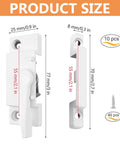 Cam Action White Window Sash Locks For Horizontal Sliding And Vinyl Windows, 10 Pack Replacement Sash Locks, product size diagram