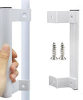 Two Pack Aluminum Sliding Door Handle For Patio Doors, 8 Inch Glass Door Pull Replacement With Six And Five Eighths Inch Mounting Holes, White Finish