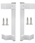 Two Pack Aluminum Sliding Door Handle For Patio Doors, 8 Inch Glass Door Pull Replacement With Six And Five Eighths Inch Mounting Holes, White Finish