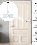 Automatic Door Closer, Zinc Alloy Safety Spring Door Closer Adjustable 30 kg Closing Door Hinge (White) installed on door.