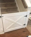 Beefy Gate Hardware Kit With Self Locking Gate Latch And Two 6 Inch T Hinges And One Six Point Five Inch Gate Handle for wooden stairs.