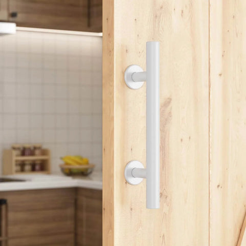 12 Inch White Heavy Duty Barn Door Handles Sliding Barn Door Pull Handle Large Rustic Two Sided Design For Gates Garages Sheds Furniture
