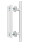 Side view of 12 Inch White Heavy Duty Barn Door Handles Sliding Barn Door Pull Handle with solid steel and mounting hardware