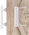 12 Inch White Heavy Duty Barn Door Handles Sliding Barn Door Pull Handle Large Rustic Two Sided Design for Gates Garages Sheds