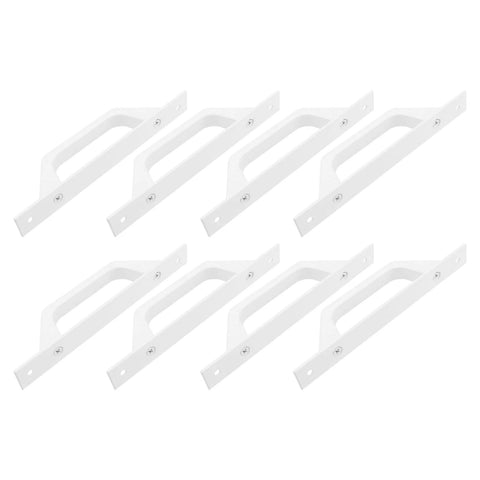 Sliding Barn Door Handles Set Eight Pack Aluminum White 7.8 Inch Long With 6.9 Inch Hole Center Pull And Screws Included