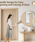 Woman using 90 Degree Barn Door Lock And Latch Heavy Duty Flip Gate Latch With Handle For Garden Bathroom Doors White