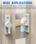 90 Degree Flip Barn Door Lock Heavy Duty Sliding Gate Latch For Garden Bathroom Garage And Sliding Doors White 1 Pack Durable Zinc Alloy Construction With Easy Installation And Corrosion Resistant Finish shown on interior wooden doors