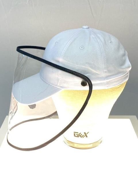 White Baseball Cap+Detachable Protective Face Shield Visor - VXB Ball Bearings