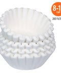Premium white basket filters fit most 8-12 cup coffee makers for clear filtration, easy disposal, and healthier brewing.