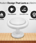 White Cabinet Knob Set 10 Pack For Kitchen Cabinets Drawers Closets And Doors Premium Zinc Alloy Solid Build With Sleek Finish