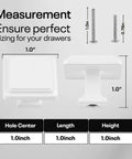 Dimensions and measurements of White Cabinet Knobs Set, 10 Pack Zinc Alloy Drawer Knobs for kitchen cabinets and dressers.
