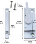 2-Pack White Cam action sash lock provides strong security for sliding windows, preventing intrusions and falls; includes screws.