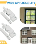 Six pack cam action sash locks provide secure, easy to install protection for double hung and sliding vinyl windows, shown in white.