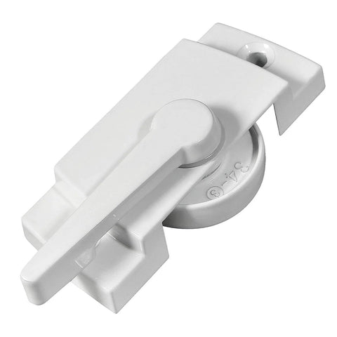 White Two Pack Window Sash Locks and Keeper for Sliding Windows with Universal Left and Right Sash Locks for Vertical and Horizontal Double Hung Windows