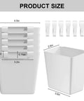 Six Pack White Hanging Cup Holders For Rolling Carts With Six Cup Holders And Six Hooks Space Saving Utility Cart Accessories