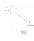 Diagram of Casement Window Crank Handle Replacement White Three Eighths Inch Spline Socket 360 Degree Operation Zinc Alloy dimensions