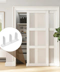 4 Pack Universal ABS Sliding Closet Door Floor Guides For 1-3/8 Inch Thick Doors White With Screws Durable Centering Guides installed