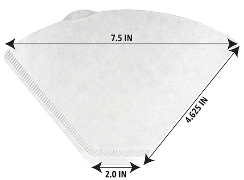 Effortless, clean filtration for everyday coffee with number 4 cone filters designed for 8 to 12 cup brewers; dimensions shown