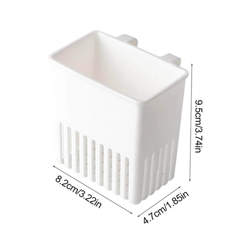 White Cutlery Drying Rack - Utensil Drainer - Cutlery Drainer for Sink with measurements 9.5cm x 8.2cm x 4.7cm
