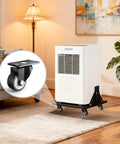 Air conditioner on 1.5 Inch Furniture Caster Wheels Set Of 4 With Swivel Plate, 400 Lb Load Capacity, in a living room setting