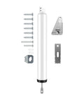Screen and Storm Door Closer Kit, Heavy Duty Pneumatic Screen and Storm Door Closer components, multiple screws, white cylinder