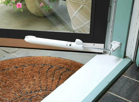 Smooth Door Closer - Single Kit (White) - Standard-Duty Door Closer on screen door with touch-button hold open feature