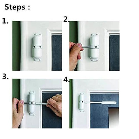 Installation steps for Door Closer Automatic Safety Spring Door Closer - Easy to Install to Convert Hinged Doors to Self-Closing- White