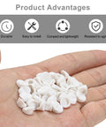 Hand holding 50 Pcs Door Frame Plugs For ODL Western Reflection Frames, 5/16 Inch By 1/4 Inch White Screw Hole Plugs For Doors And Windows