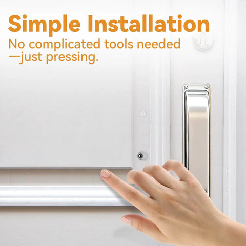White Door Hole Plugs Set 50 Pack For Five Sixteenth Inch By One Quarter Inch Screw Holes In Door Frames Fits ODL And Western Reflections Frames Easy Install Dustproof And Clean Professional Look installed on a door.