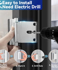 Installing Door Reinforcement Lock With 800 Lbs Of Force Resistance White Alloy Door Lock For Kids Safety