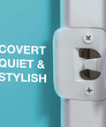 Door Silencer Strike Plate That Quietly Fixes Loud Latches And Stops Slamming, Flexible And Durable, installed on a white door frame