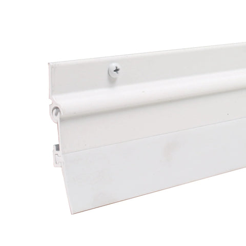 Close-up of 36 in. White Aluminum and Vinyl Flex-O-Matic Screw-on Door Sweep