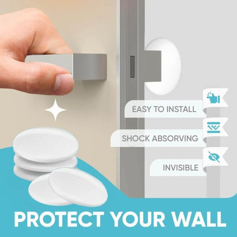 Strongest Home Wall & Door Handle Stopper 5" Set of 3 Pieces White Rubber Door Knob, demonstrating easy install and protection