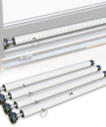 Adjustable Sliding Door And Window Safety Rods Four Pack 17 To 50 Inch Rubber Tip Locks Durable Window And Door Security Bars