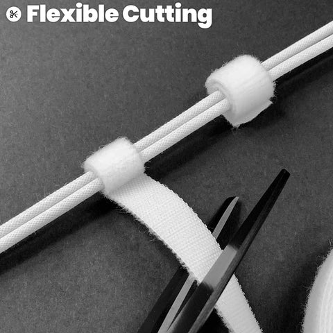 Heavy Duty Double Sided Hook And Loop Straps Self Gripping Cable Ties Half Inch By Sixteen Feet White Quick Wrap in use