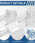 Two Pairs Rear Drawer Track Socket Back Plates Mounting Brackets Durable White Plastic Drawer Back Plate with screws