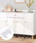Six White Drawer Rail Bracket Kit With Track Guides And Eighteen Screws for Hutch Drawer Replacement and Installation