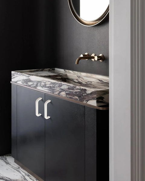 modern dresser drawer pulls 3.75" Modern Brass Drawer Pulls Handles Kitchen Cabinet Pulls Handle Black  Bronze Vanity Dresser Knobs (3-3/4" Hole to Hole, Black Color)