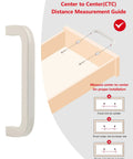 5 Pack White Dresser Drawer Pulls With 3-3/4 Inch Hole Center Modern Kitchen Cabinet Handles Aluminum Alloy Square Rod Curved Tray Style Closet Pulls Includes Mounting Screws For Furniture Hardware installation guide