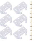 Six White Drawer Rail Bracket Kit With Track Guides And Eighteen Screws for hutch drawer system repair