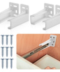 Two Pairs Rear Drawer Track Socket Back Plates Mounting Brackets Durable White Plastic Drawer Back Plate For Left And Right Sides