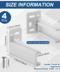 Two Pairs Rear Drawer Track Socket Back Plates Mounting Brackets Durable White Plastic Drawer Back Plate size details