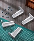 Two Pairs Rear Drawer Track Socket Back Plates Mounting Brackets Durable White Plastic for Kitchen and Office