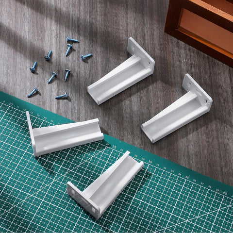 Two Pairs Rear Drawer Track Socket Back Plates Mounting Brackets Durable White Plastic for Kitchen and Office