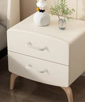 5 Pack White Dresser Drawer Pulls With 3-3/4 Inch Hole Center installed on a bedside table, showing modern aluminum alloy handles