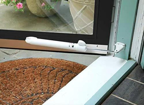Smooth - Dual Door Closer System - Heavy Duty - for (Medium and Heavy Weight) Storm, Screen, & Security Doors (White) installed on door
